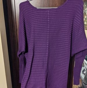 Purple ribbed dolman sleeve New York and Company sweater size small